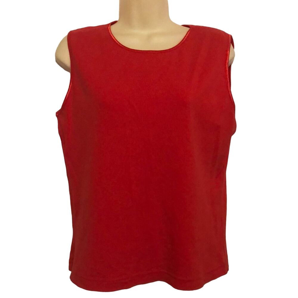 Christopher & Banks Orange Sleeveless Knit Top Woman Size Large Tank Basic